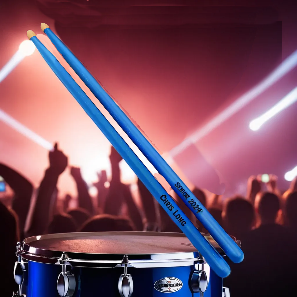 Custom Engraved 5A Colored Hickory Drumsticks