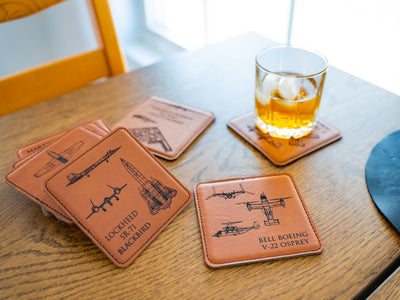Leather Aviation Coasters