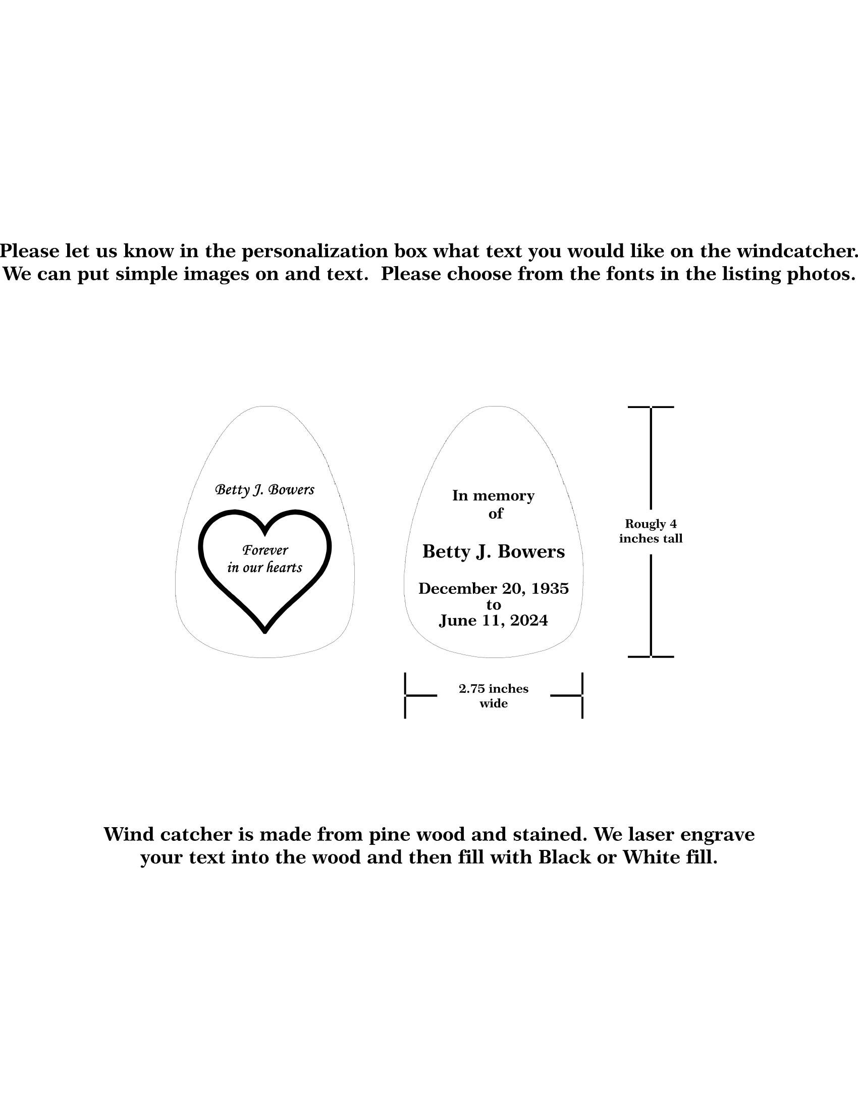 Custom Engraved Wind Chimes - Memorial Keepsake