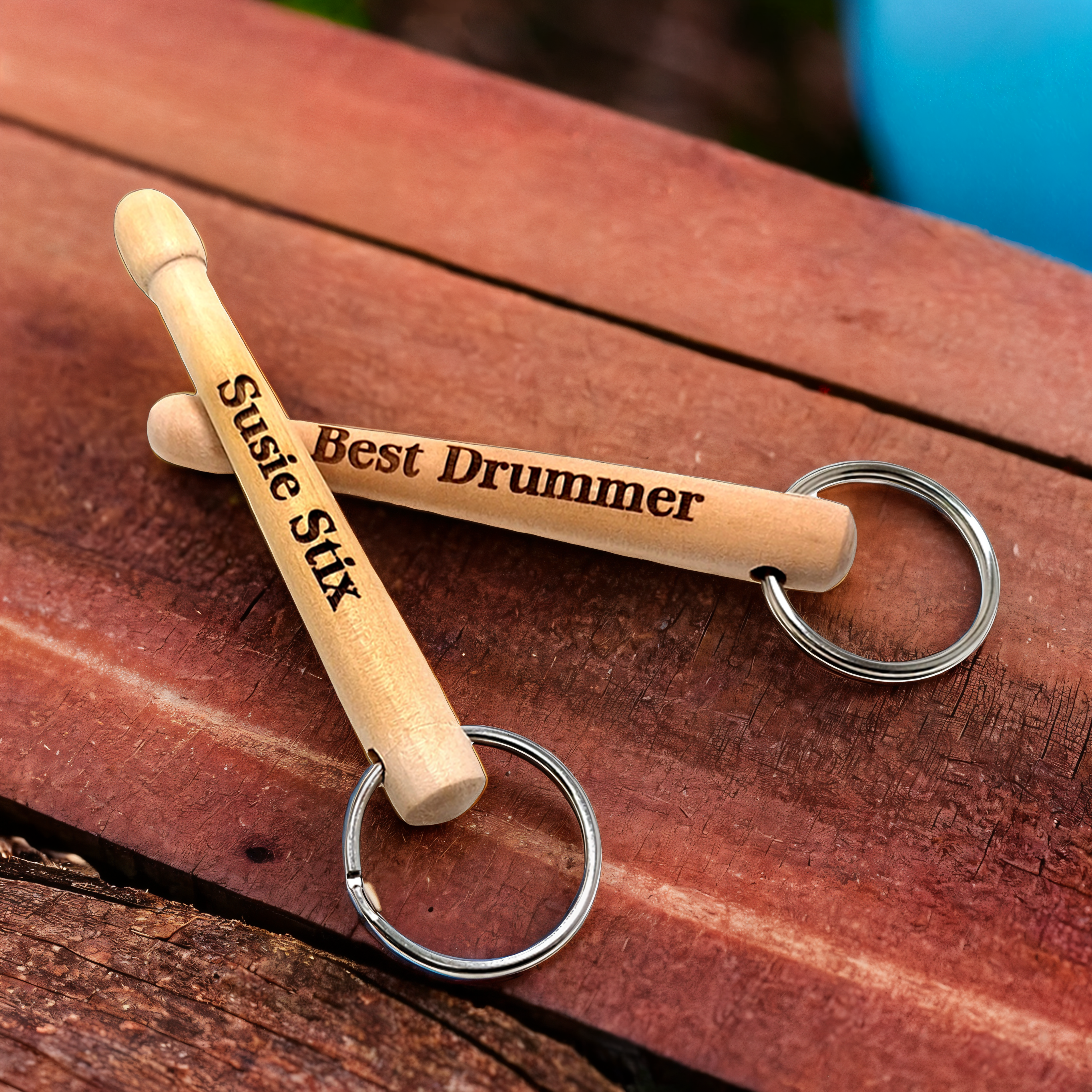 Custom Engraved Drumstick Keychain