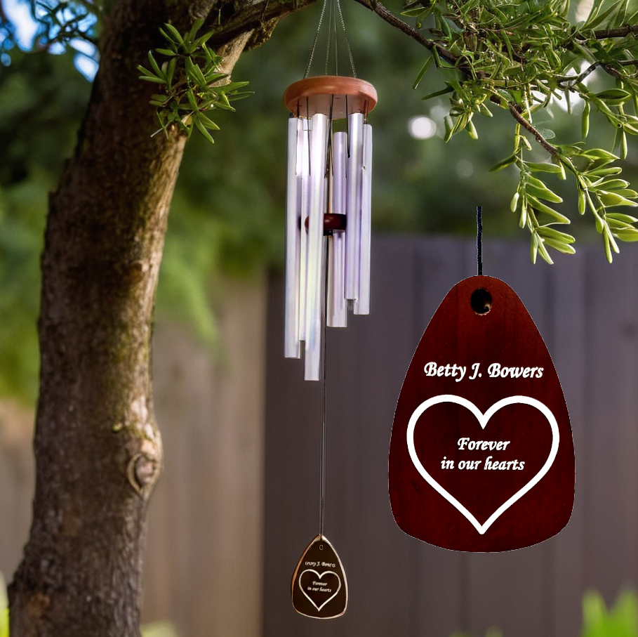 Custom Engraved Wind Chimes - Memorial Keepsake