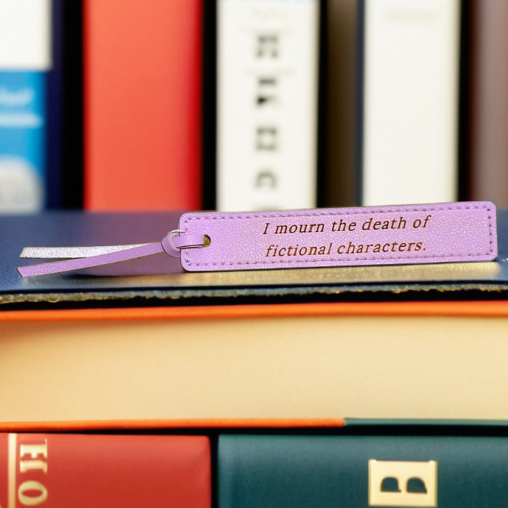 Personalized leather bookmark with quote and tassel