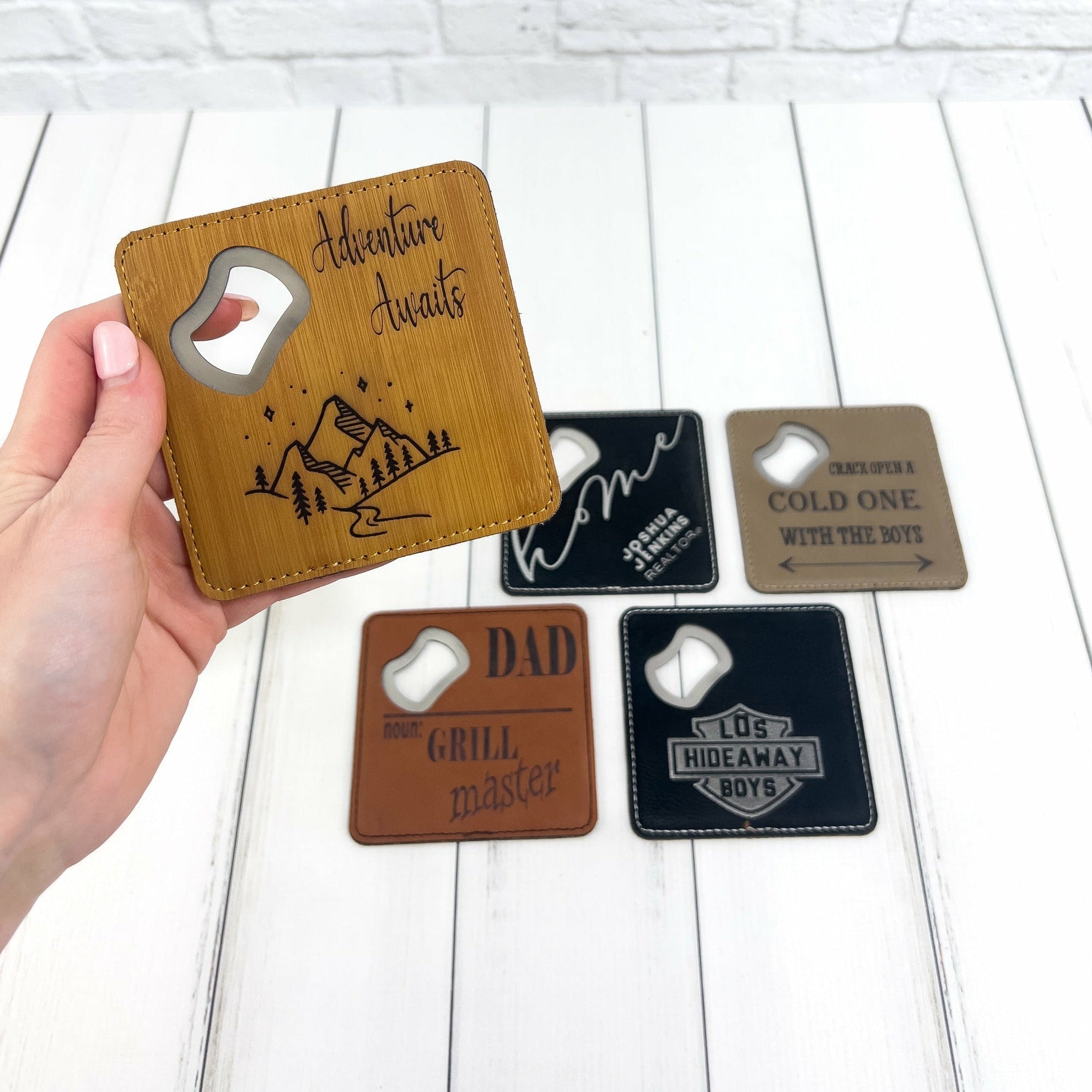 Personalized Bottle Opener Coaster Set
