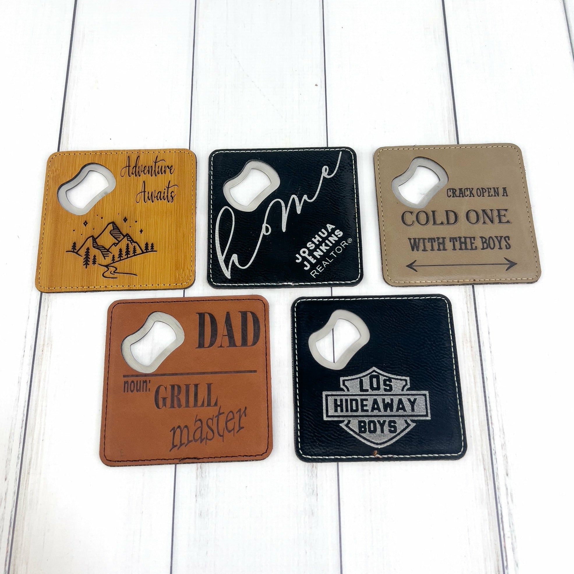 Personalized Bottle Opener Coaster Set