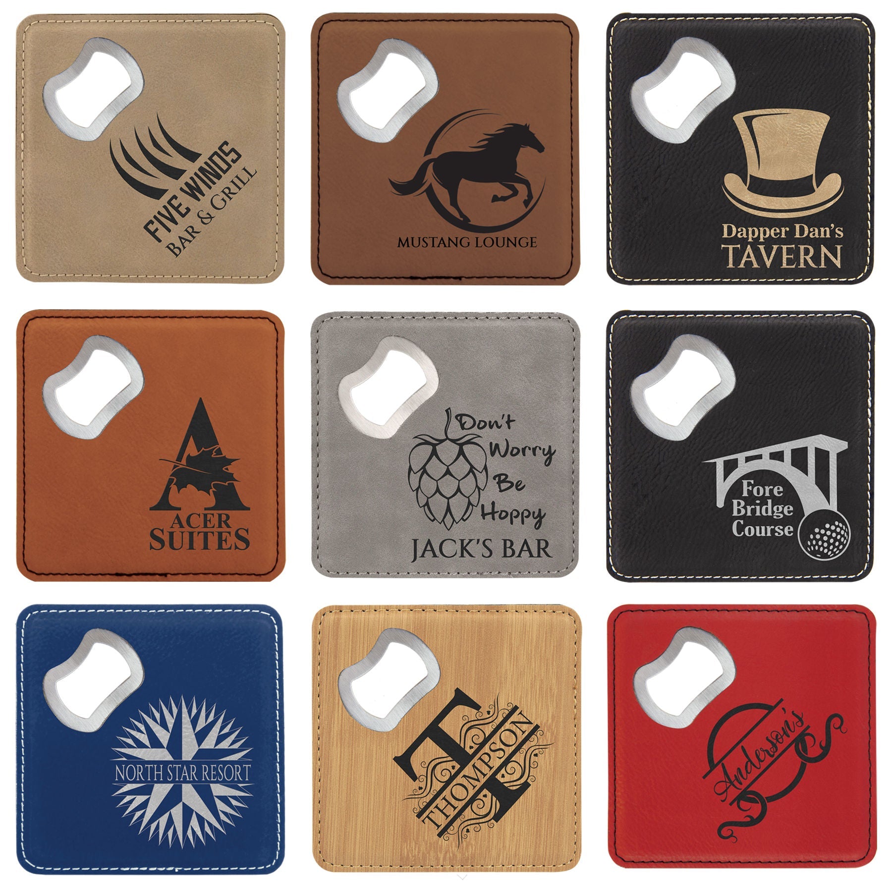 Personalized Bottle Opener Coaster Set