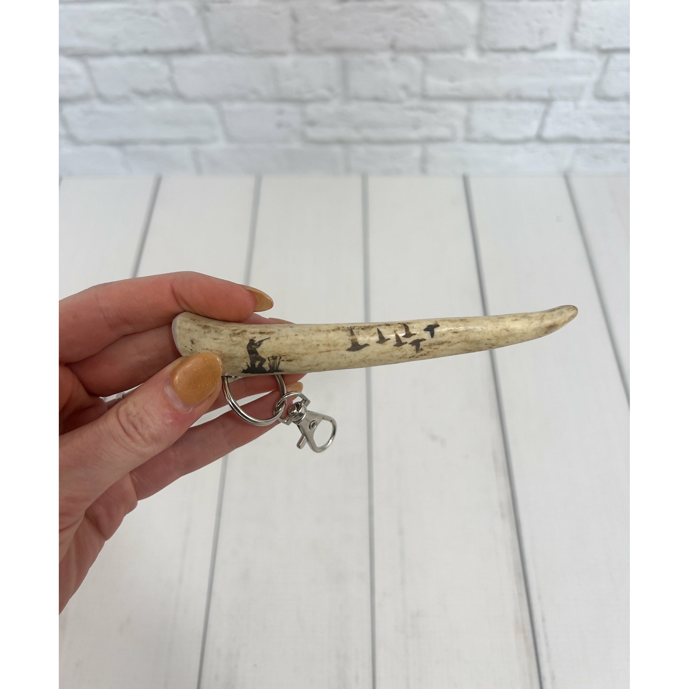 Custom Engraved Deer Antler Keychain