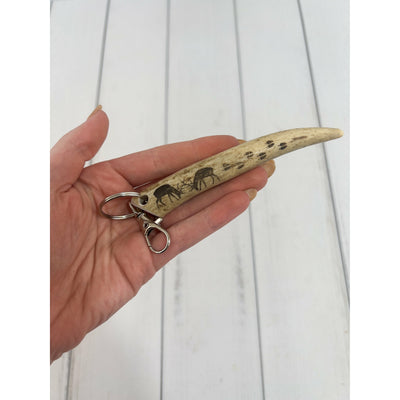Custom Engraved Deer Antler Keychain