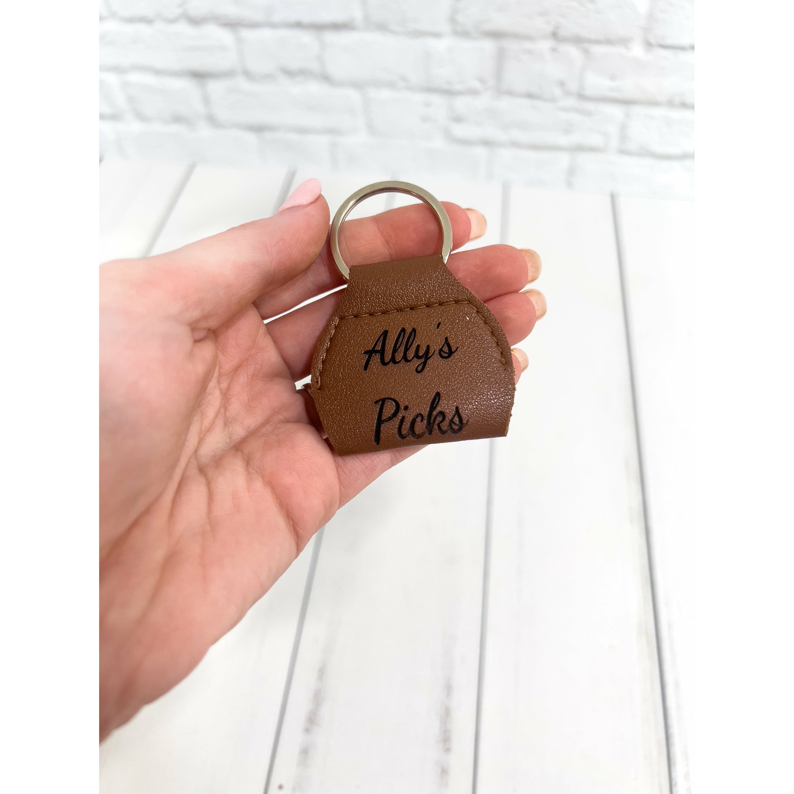 Personalized Guitar Pick Holder Keychain