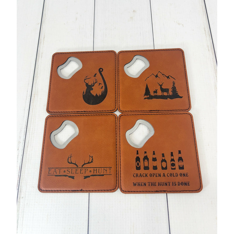 Hunting Bottle Opener Coasters
