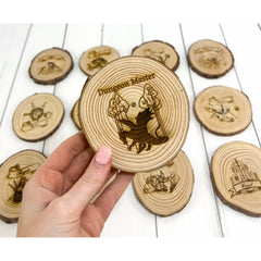 Dungeons and Dragons Log Coaster Set