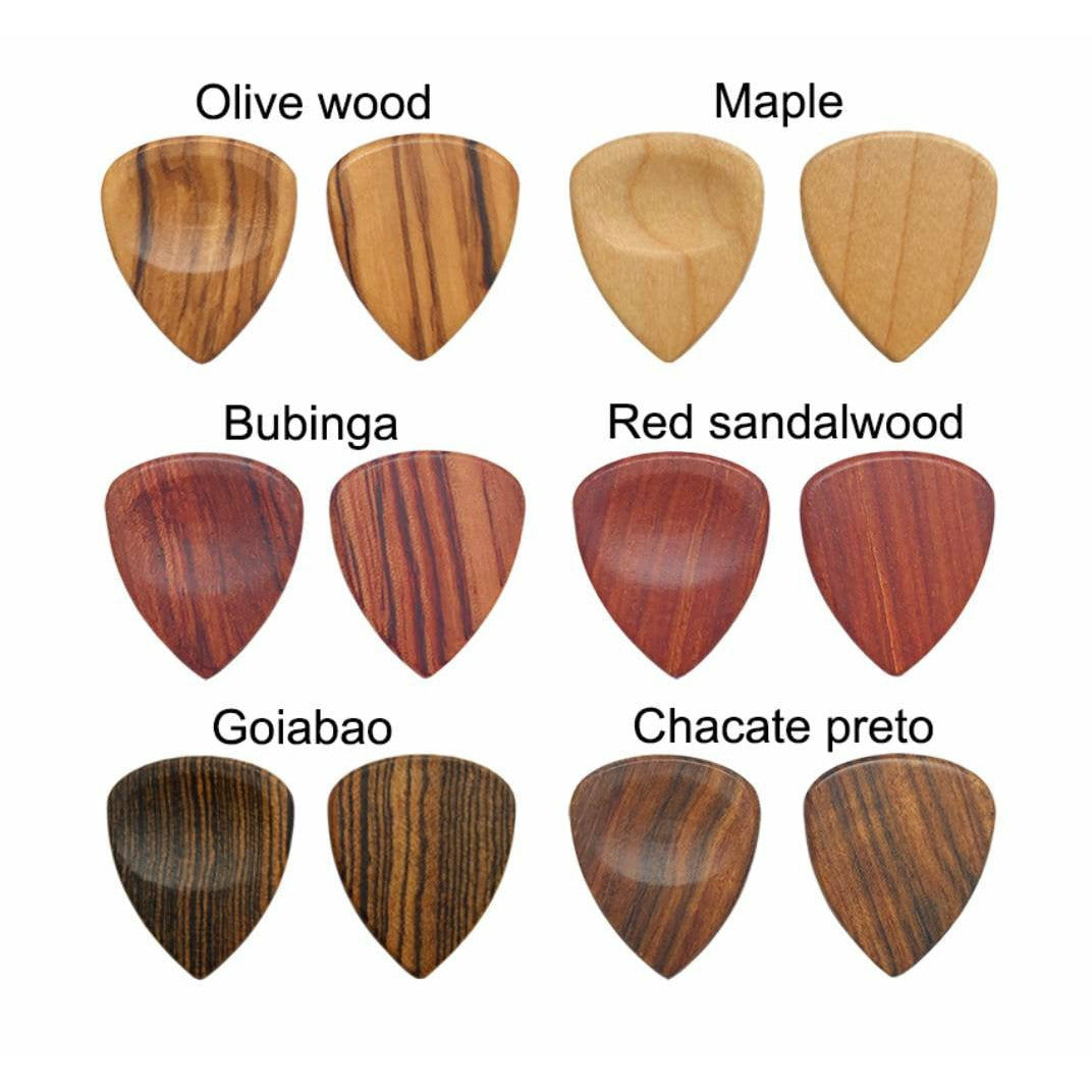 Personalized Guitar Pick Holder Keychain With Custom Wooden Guitar Pick