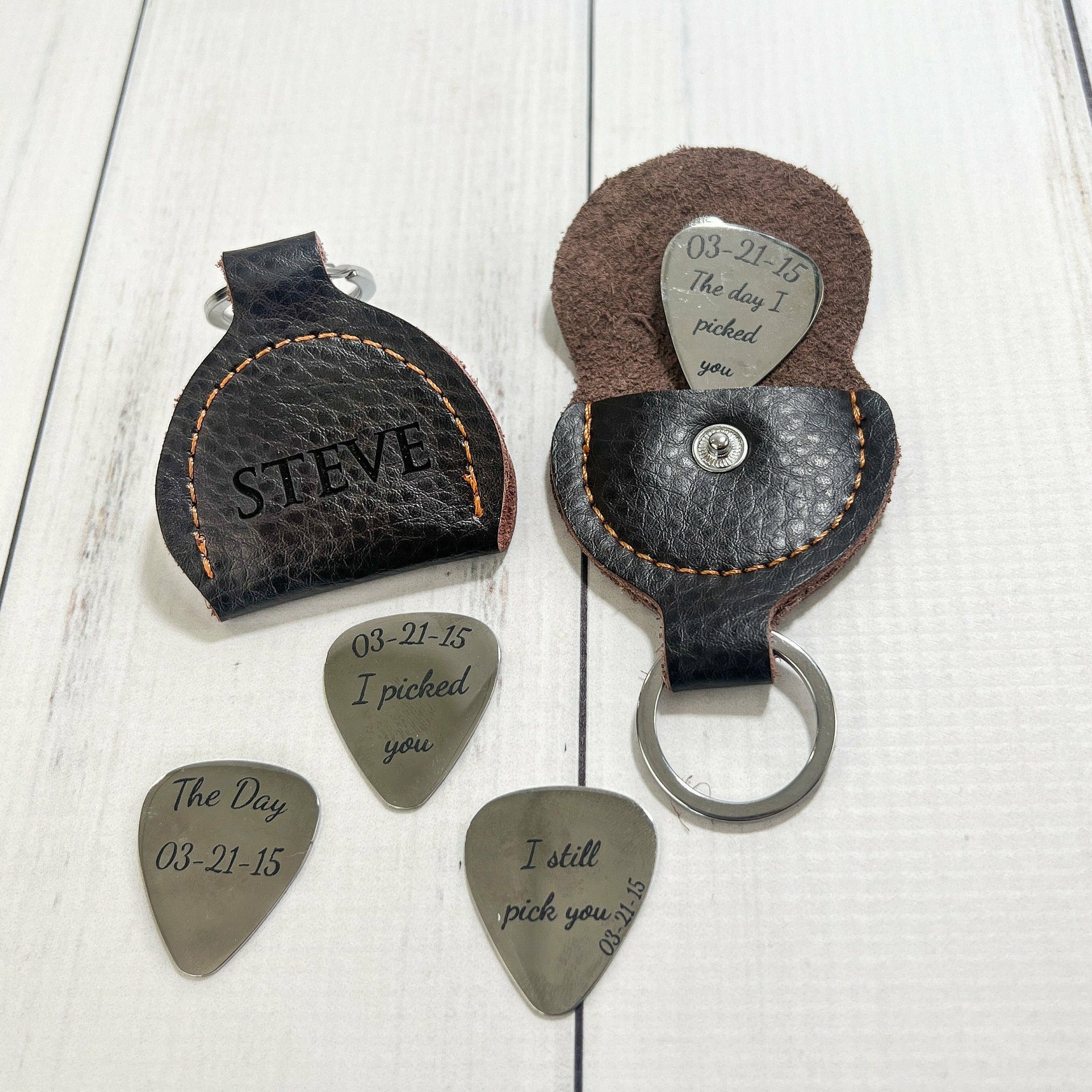Personalized Metal Guitar Pick With Guitar Pick Holder