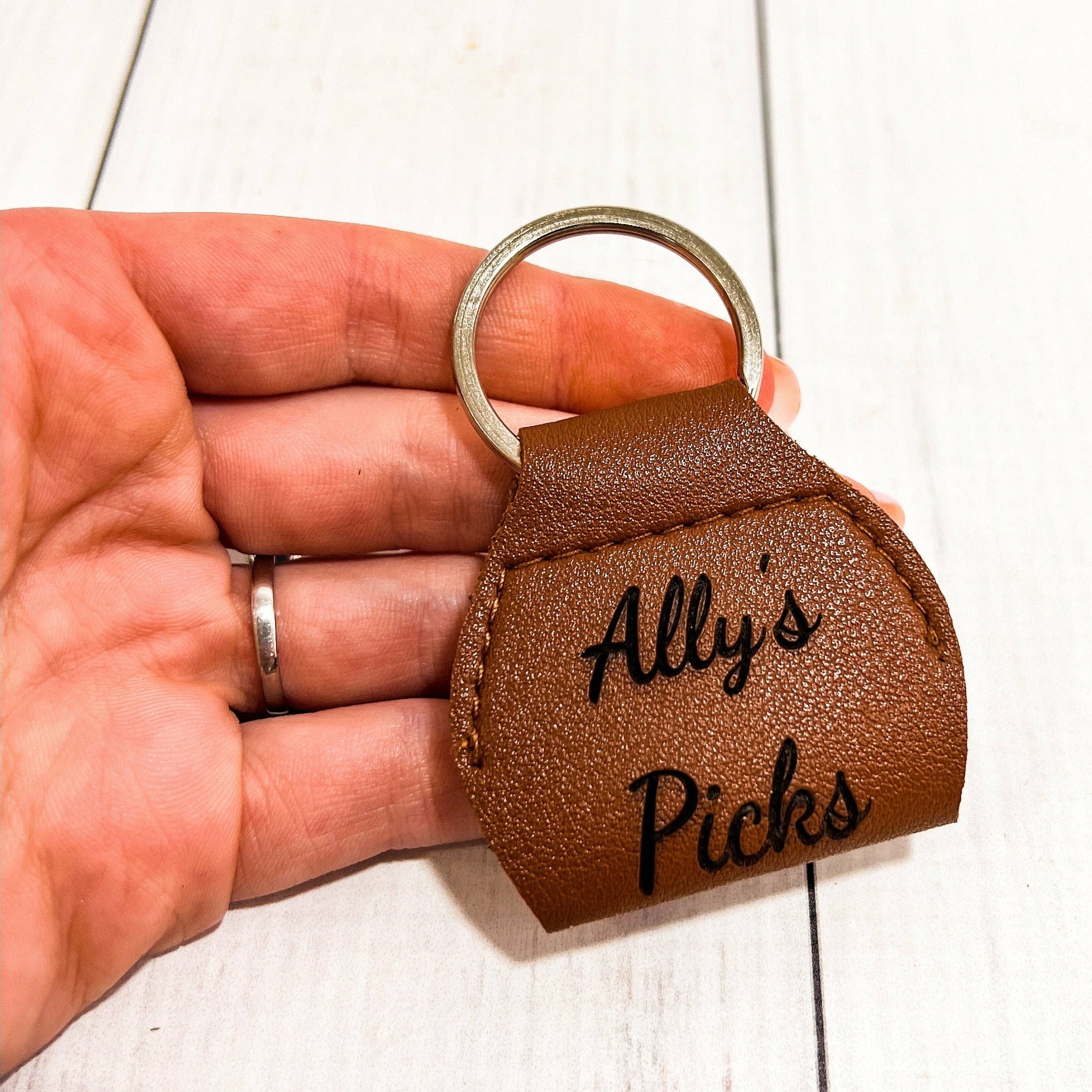 Personalized Guitar Pick Holder Keychain
