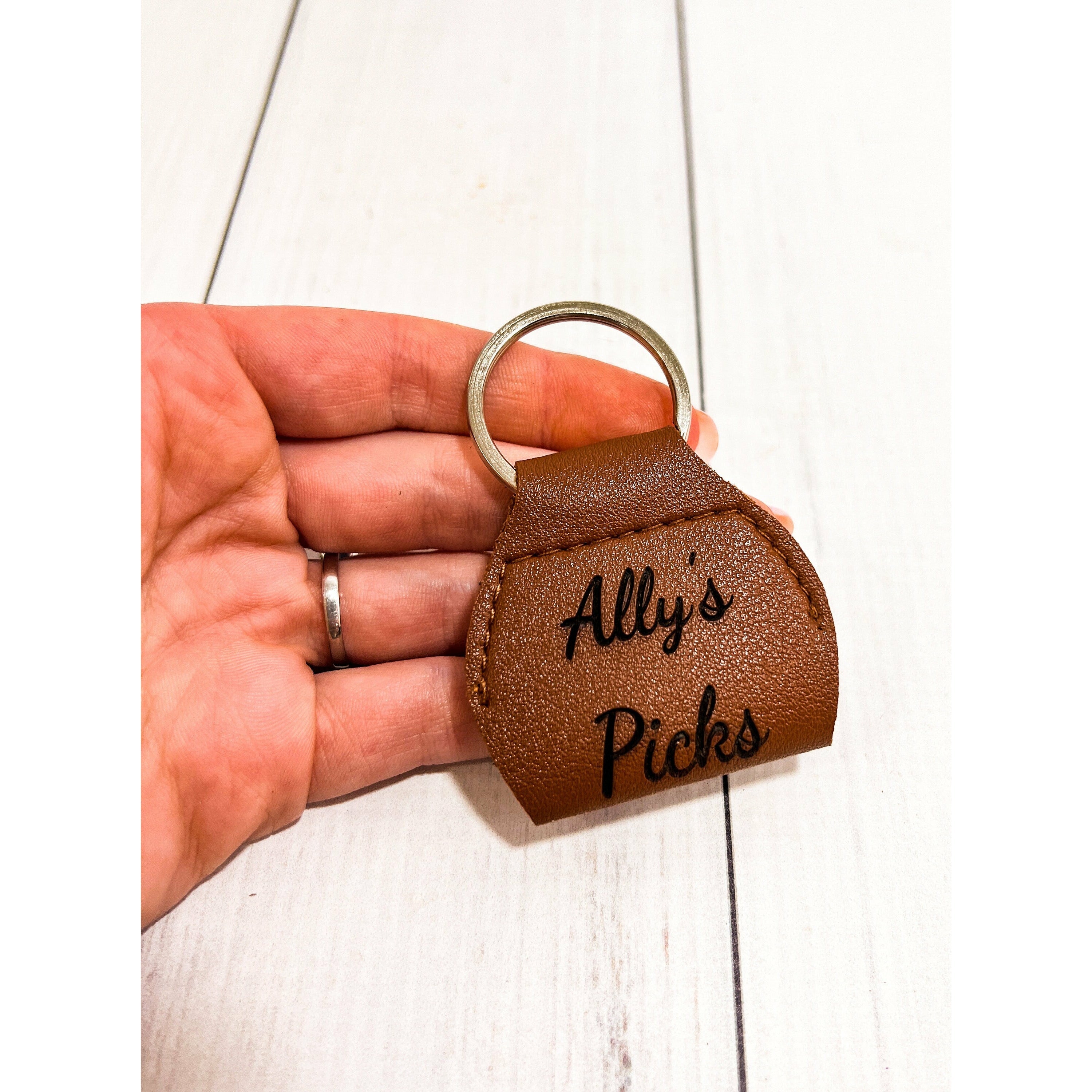 Personalized Guitar Pick w/ Leather Case