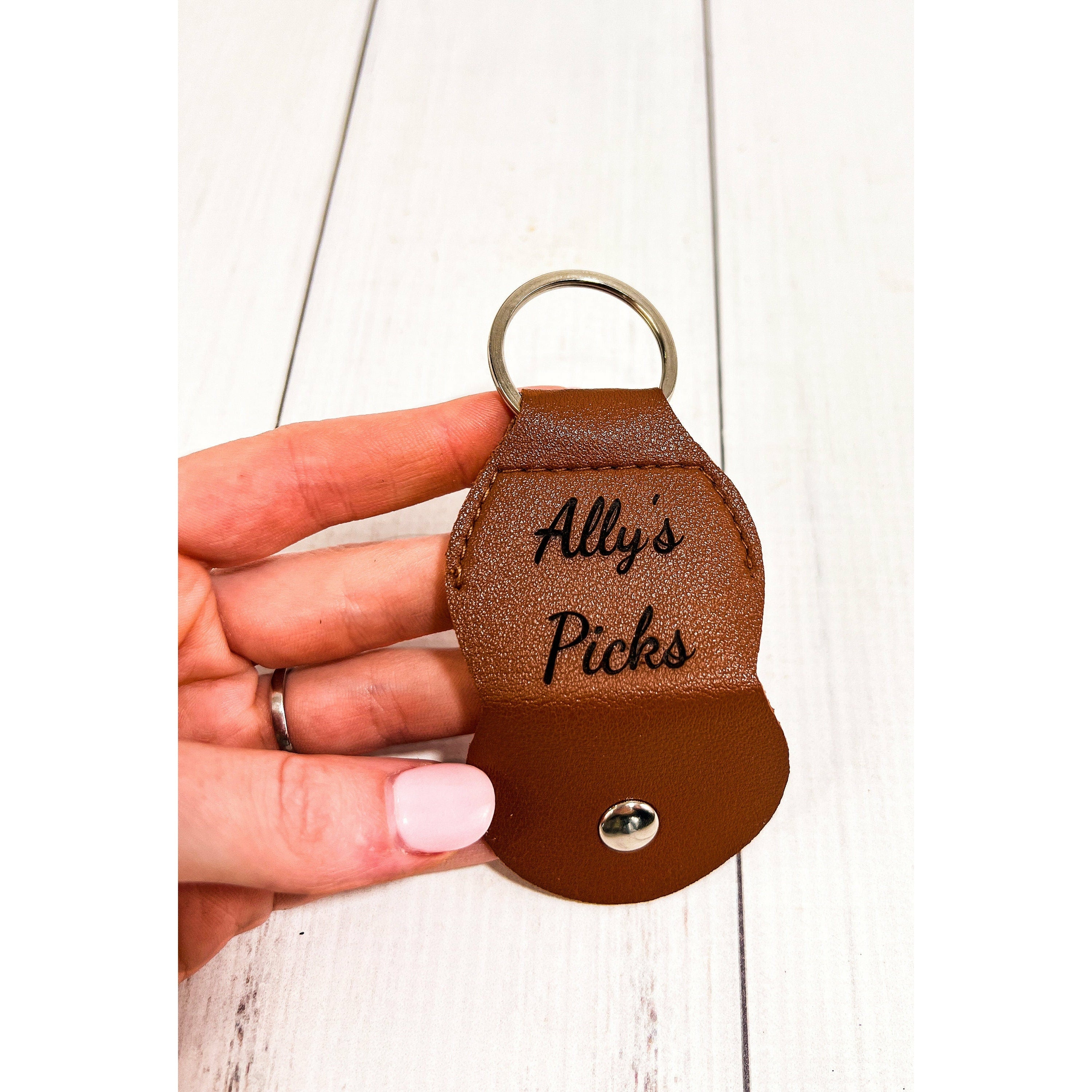 Personalized Guitar Pick Holder Keychain