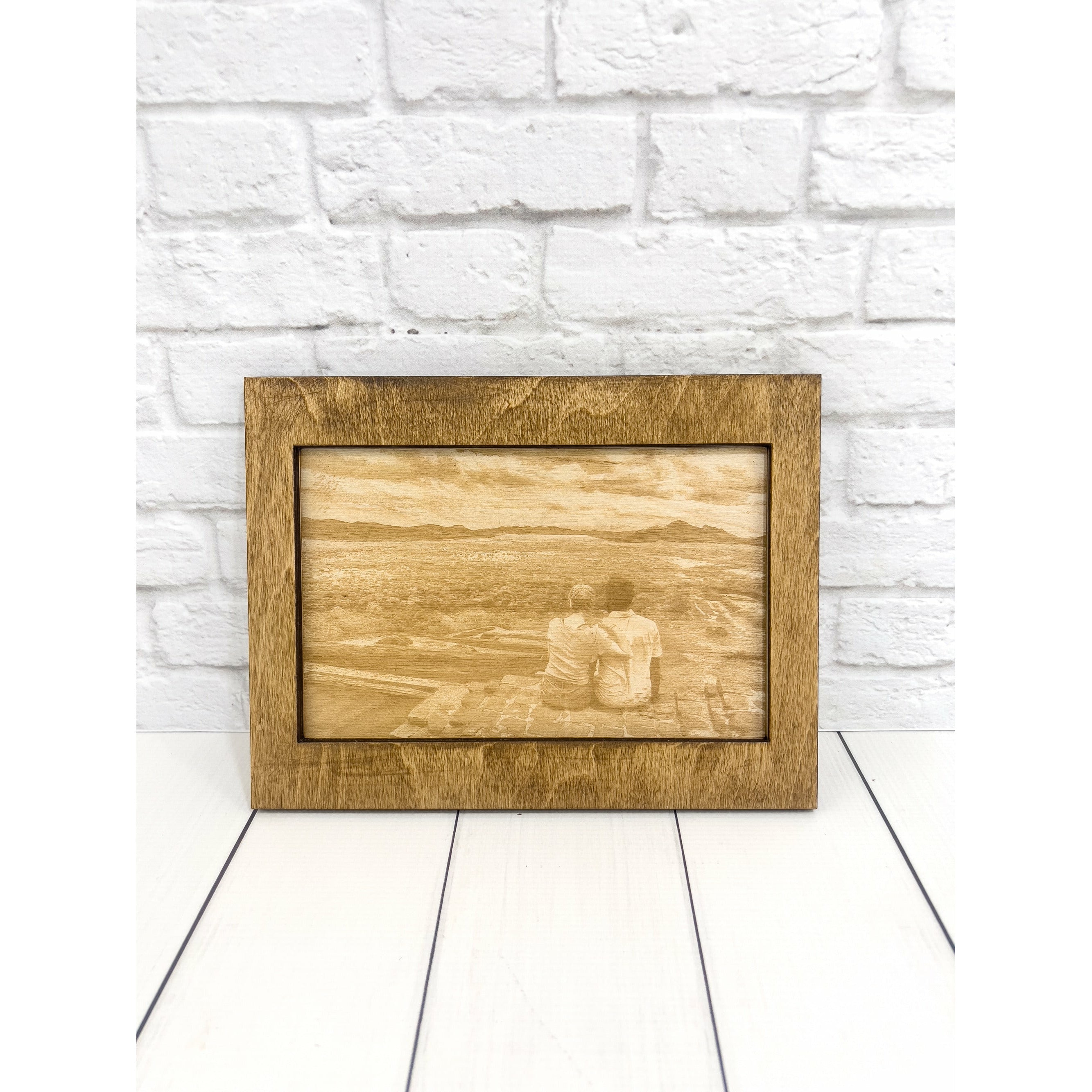 Custom Wood Engraved Photo Portrait With Personalized Frame