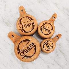 Personalized Wooden Measuring Cups and spoons set
