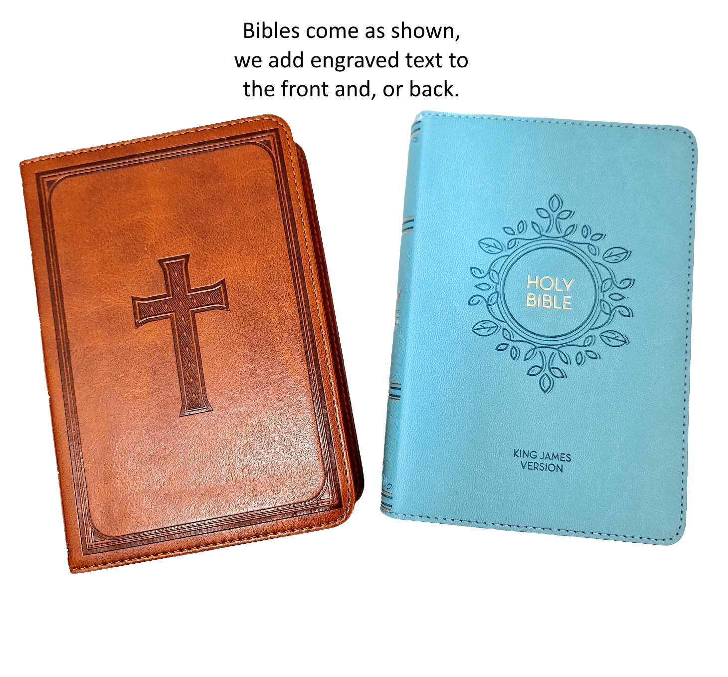 Personalized King James Version Bible with cross embossing
