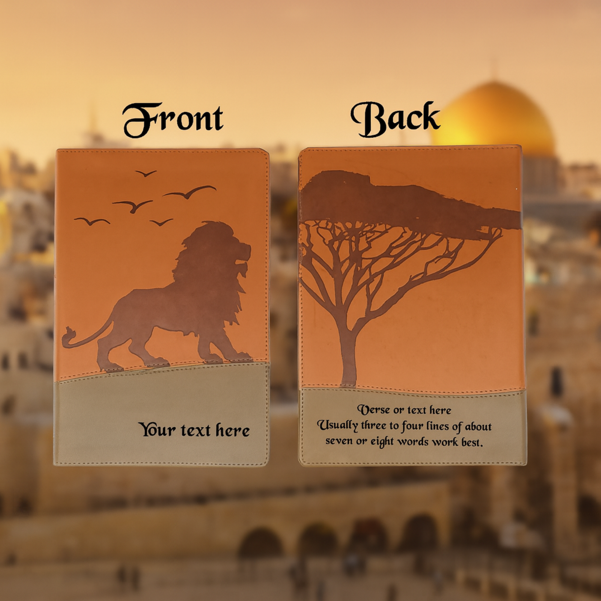 Custom engraved Kids KJV Bible front and back cover design