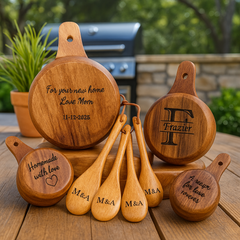 Personalized Wooden Measuring Cups and spoons set