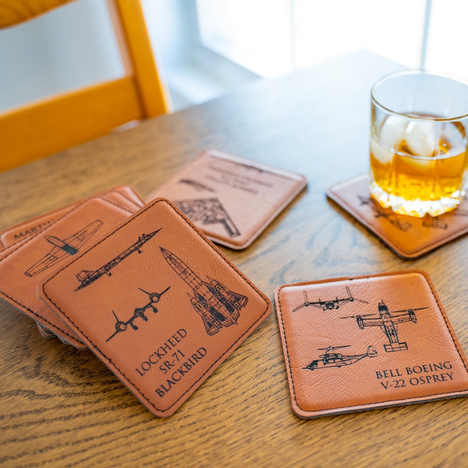 Leather Aviation Coasters
