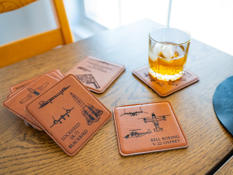 Leather Aviation Coasters