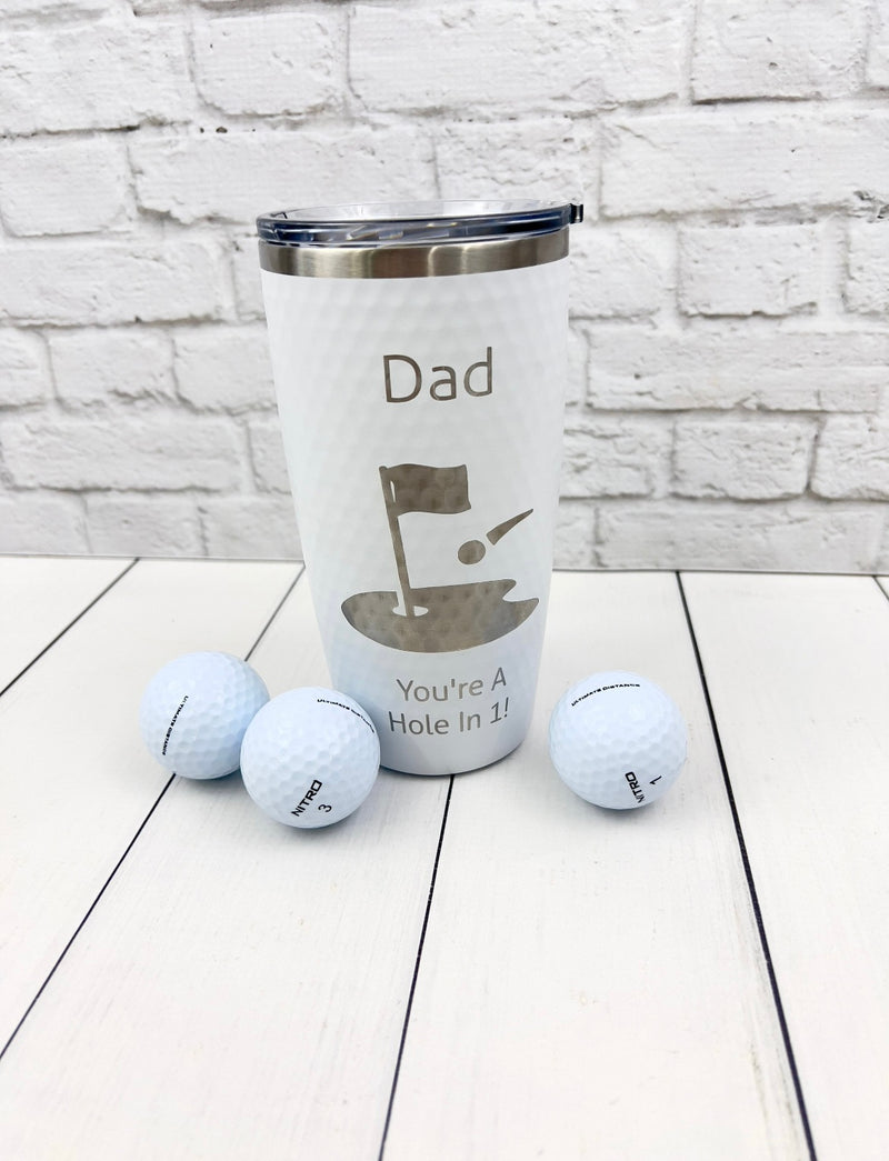 Personalized White Golf Ball Cup