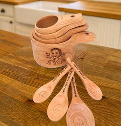 Personalized Wooden Measuring Cups and spoons set