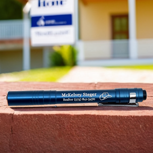 Laser Engraved Pen Light - Jewel Tones