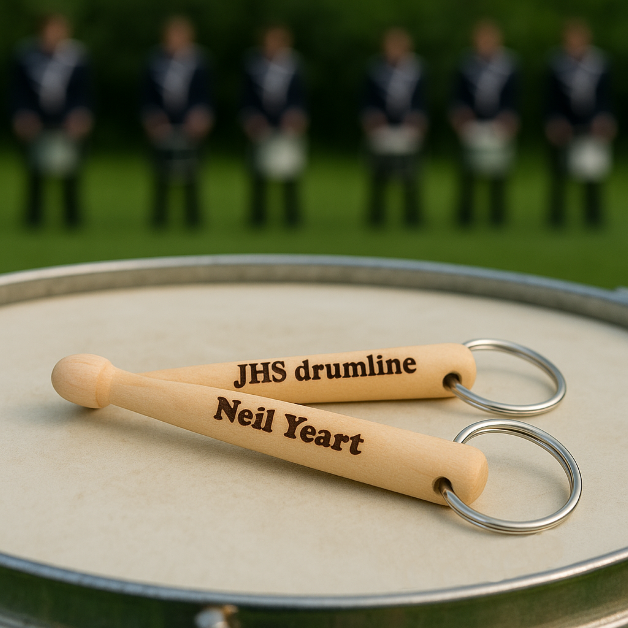 Custom Engraved Drumstick Keychain