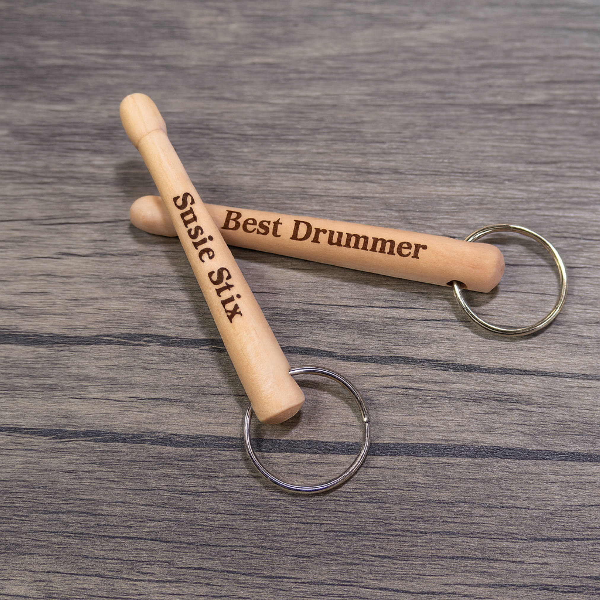 Personalized drummer keychain gift for band members