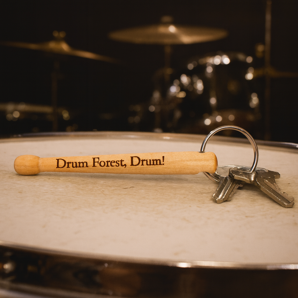 Mini wooden drumstick keychain with custom engraving