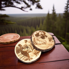 Wood Coasters Engraved W/ Your Custom Photo