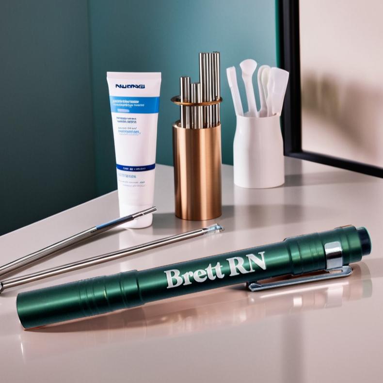 Custom pen light with pocket clip and engraving