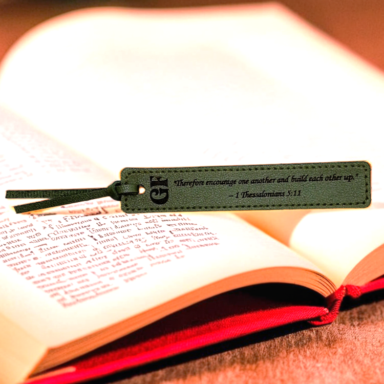 Engraved PU leather bookmark gift for readers
