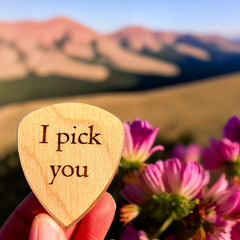 Custom Engraved Wood Guitar Pick