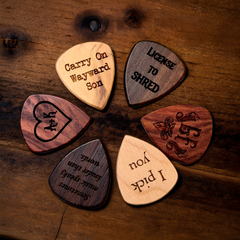 Custom Engraved Wood Guitar Pick