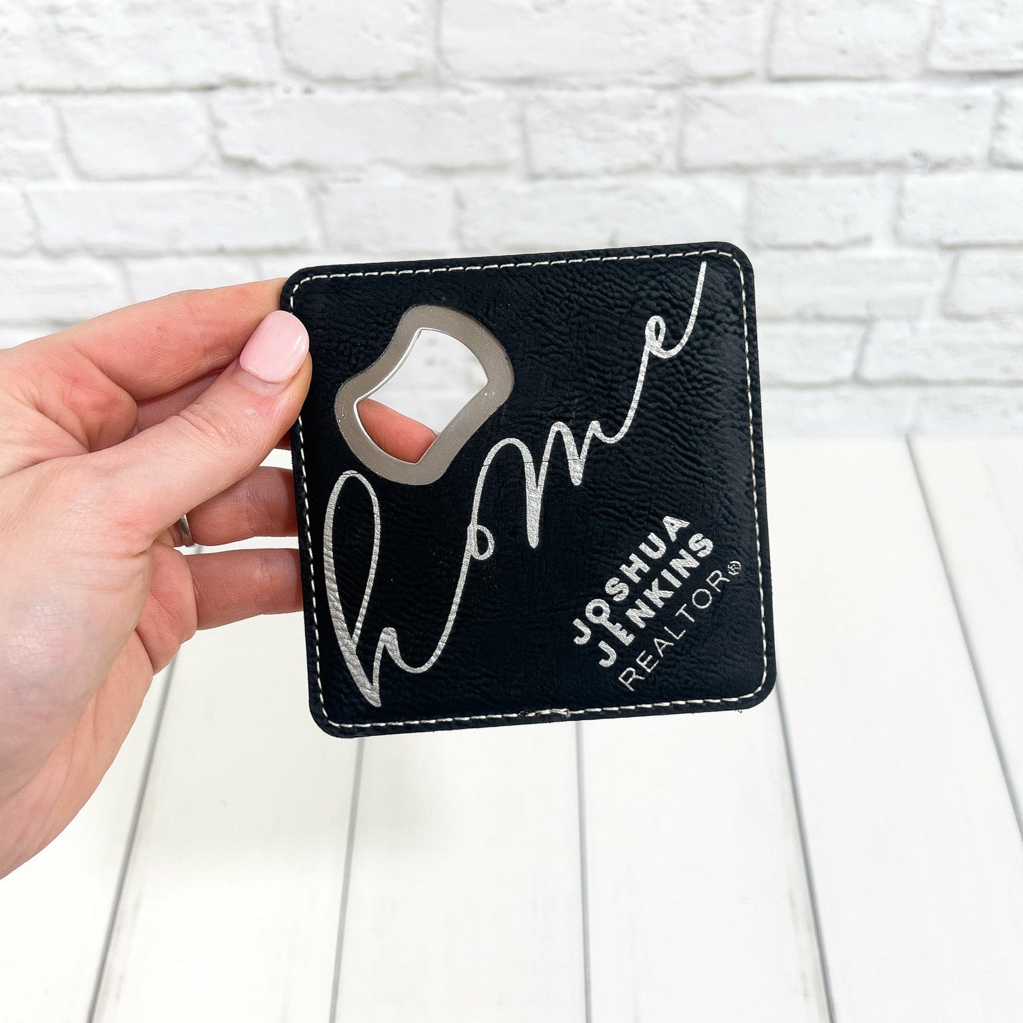 Personalized Bottle Opener Coaster Set