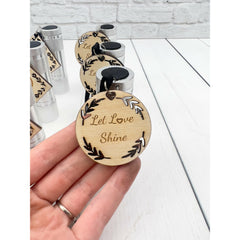 Silver Flashlights With Personalized Wooden Tag