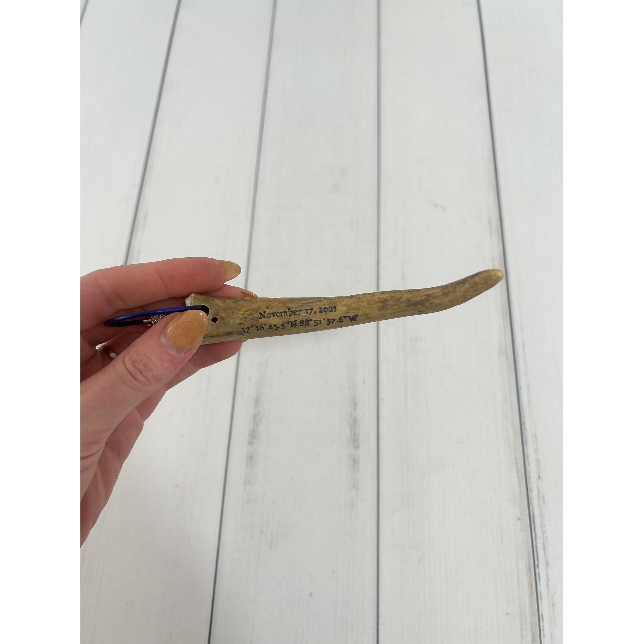 Custom Engraved Deer Antler Keychain