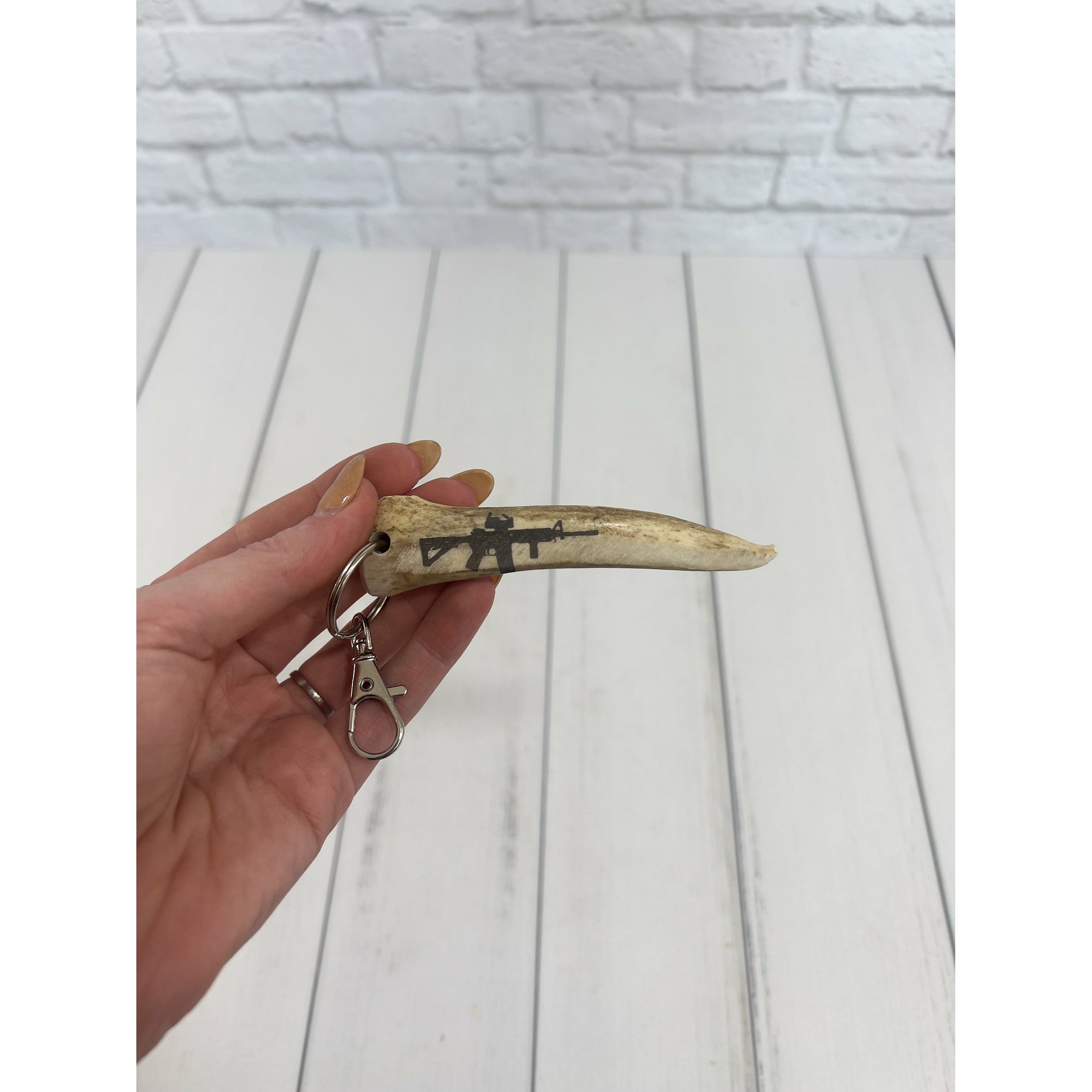 Custom Engraved Deer Antler Keychain