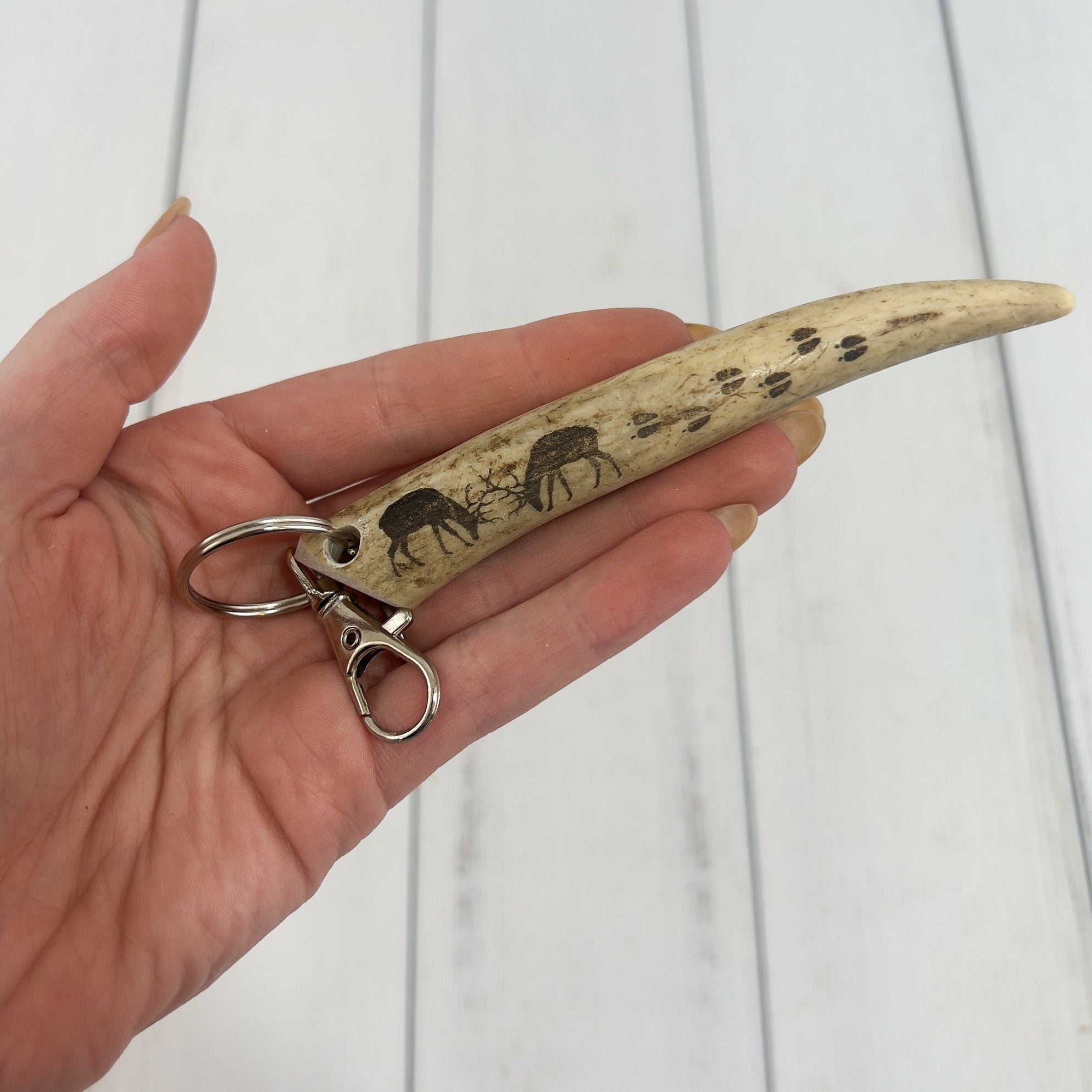 Custom Engraved Deer Antler Keychain