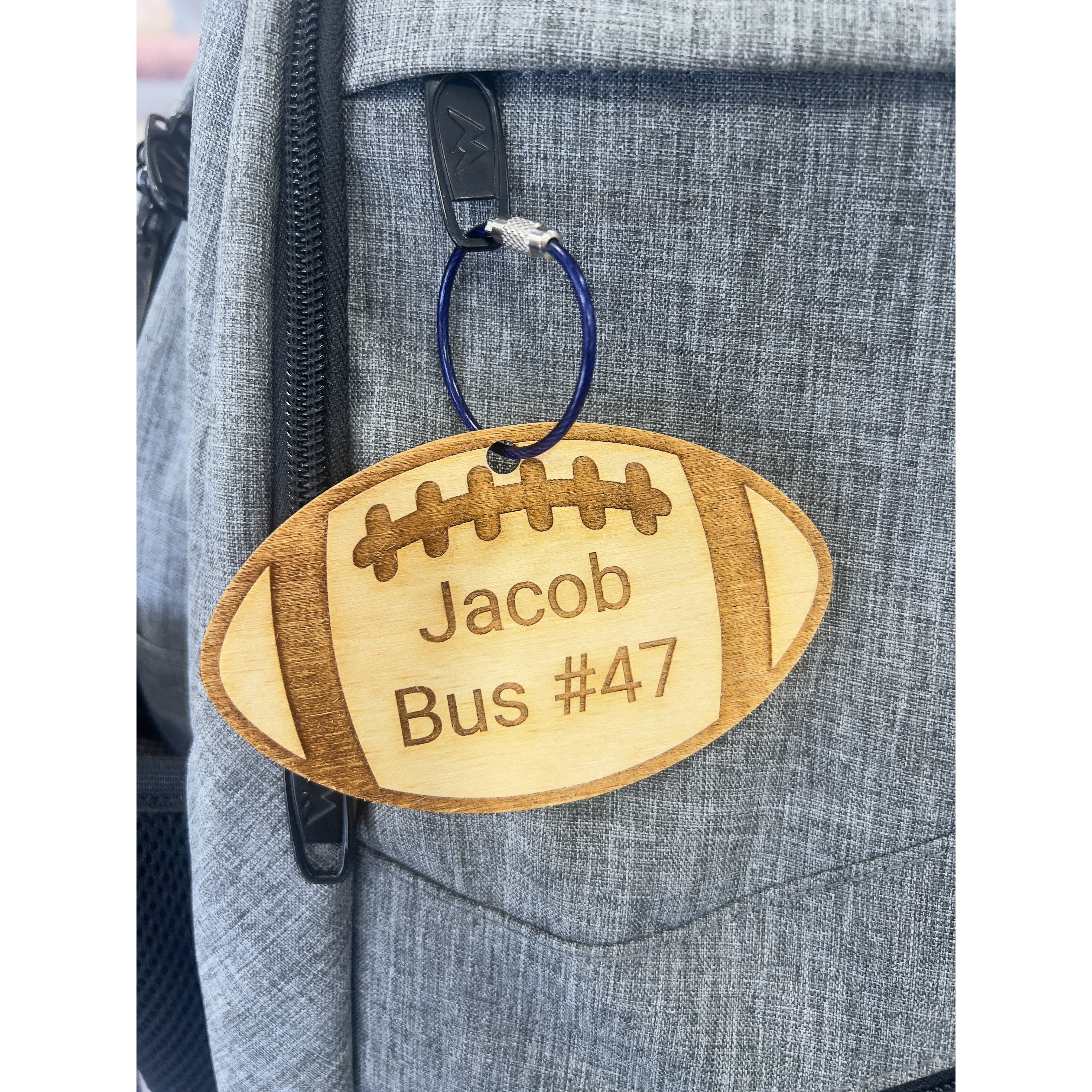 Personalized Wooden Backpack Tag