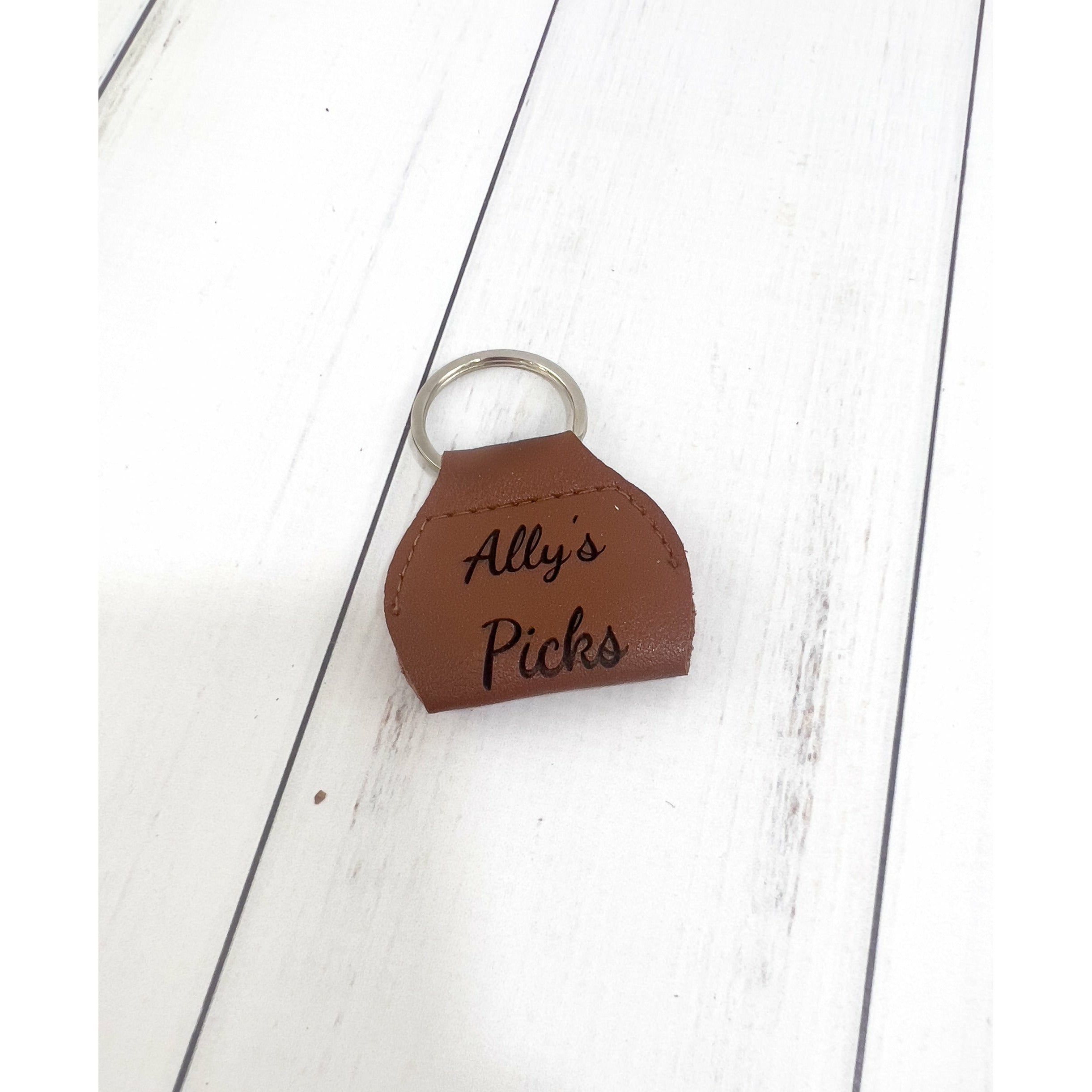 Personalized Guitar Pick Holder Keychain