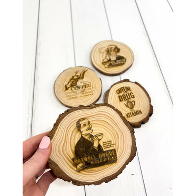 Coffee Themed Log Coasters