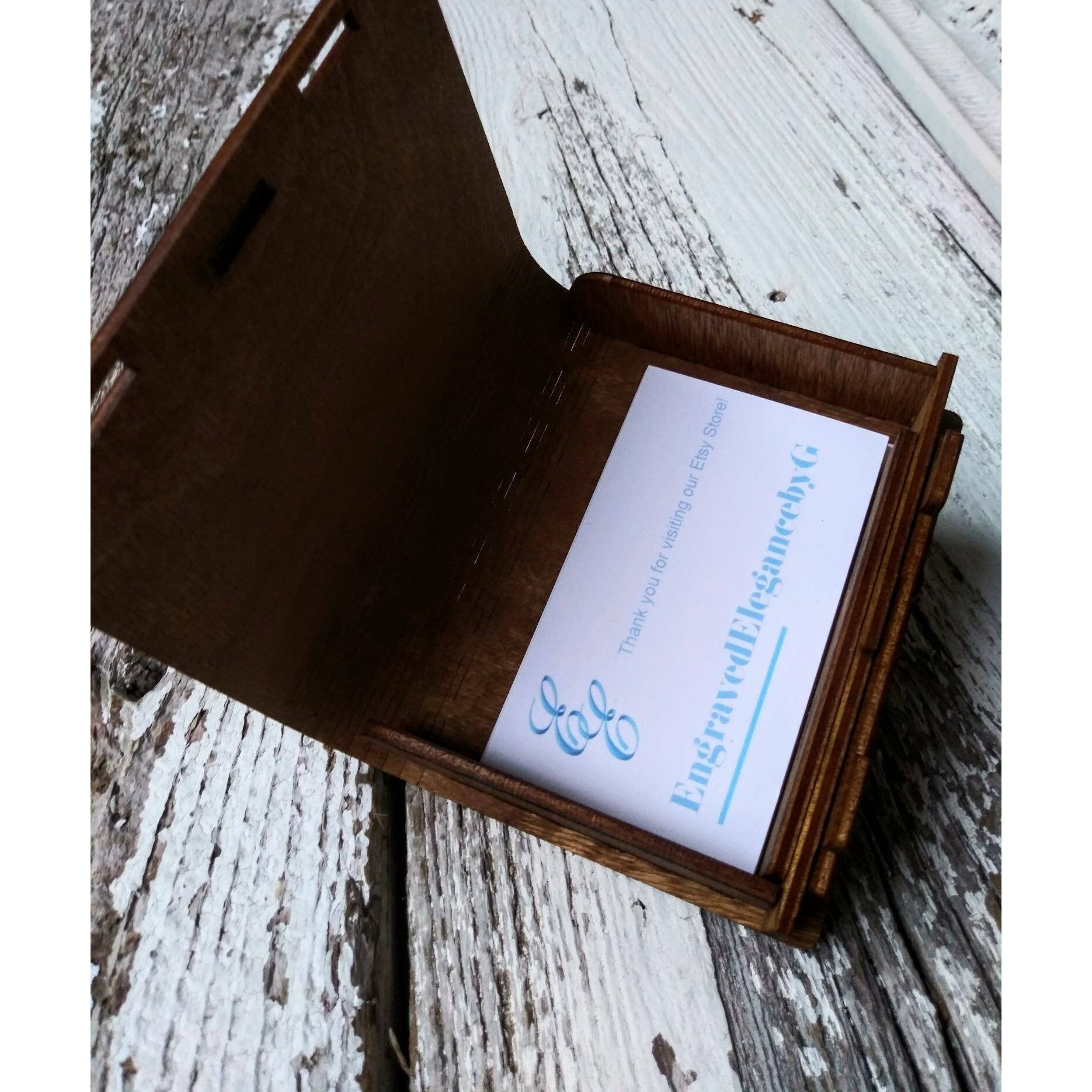 Personalized Wood Business Card Box