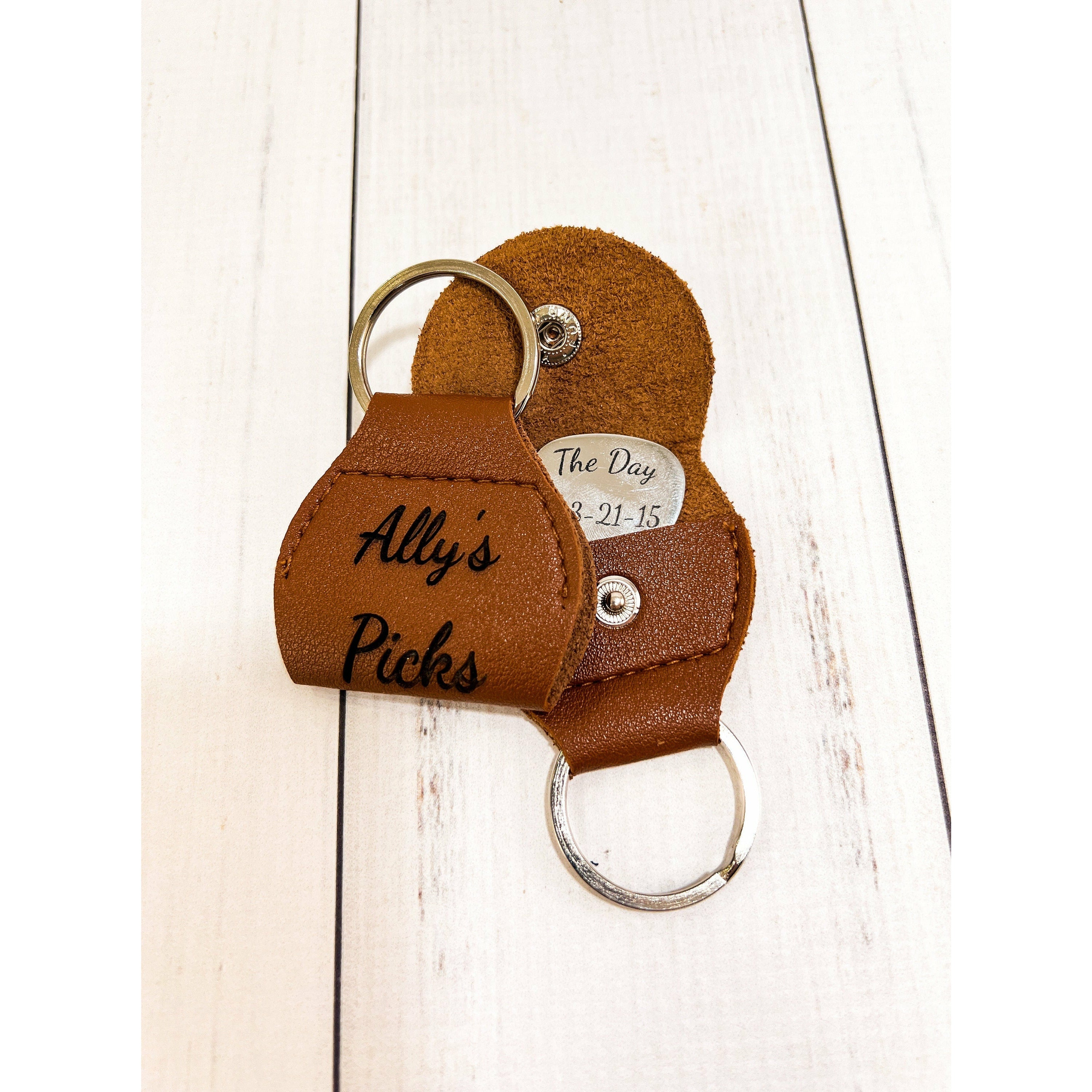 Personalized Guitar Pick w/ Leather Case