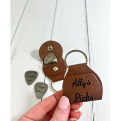 Personalized Guitar Pick w/ Leather Case