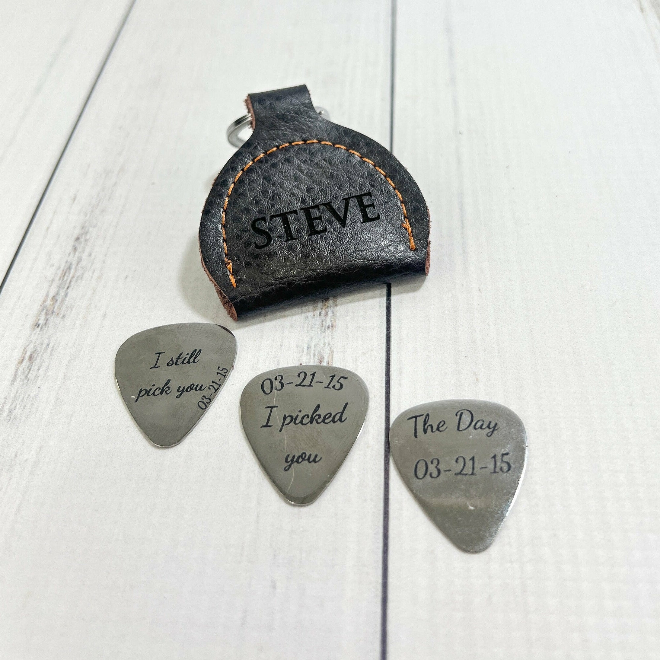 Personalized Metal Guitar Pick With Guitar Pick Holder