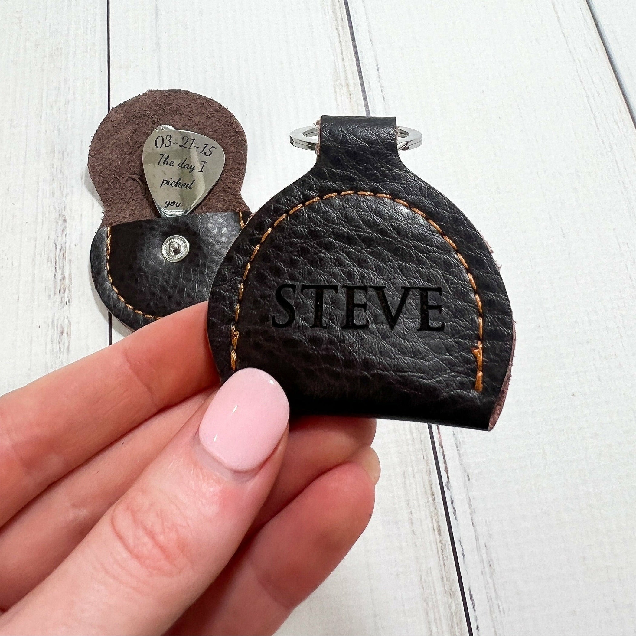 Personalized Metal Guitar Pick With Guitar Pick Holder